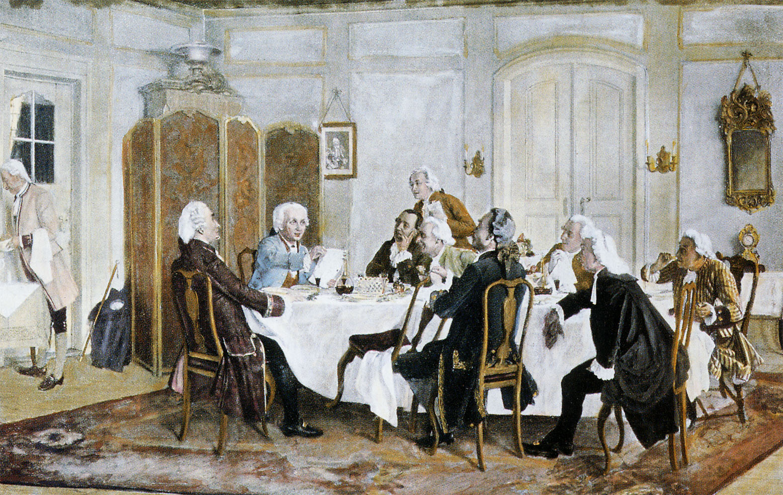 Kant e seus companheiros de mesa, pintura de Emil Doerstling (1892-1893)